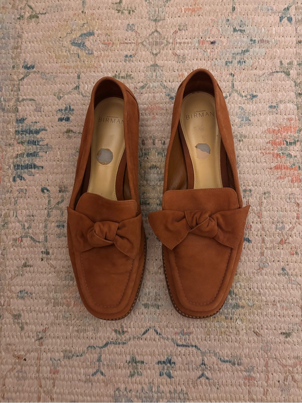 Alexandre Birman Camel Suede Knot Loafers